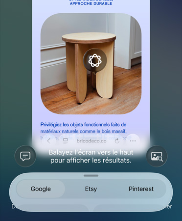 Fonctionnalité d’intelligence visuelle en cours d’utilisation