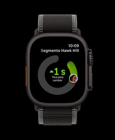 Apple Watch Ultra 3, caja de titanio, color negro, app Strava, fichas de entrenos: Correr, Bici, Correr en Cinta, correa Loop Trail, color negro/carbón