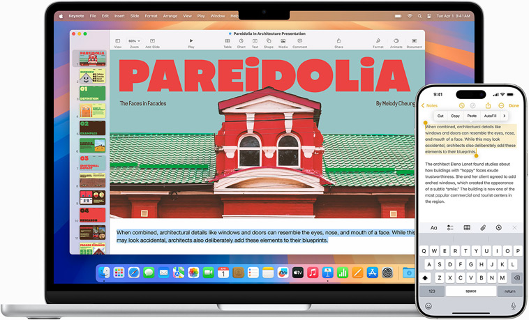 L’app Duplica iPhone, con la schermata di un iPhone mostrata su un MacBook Air