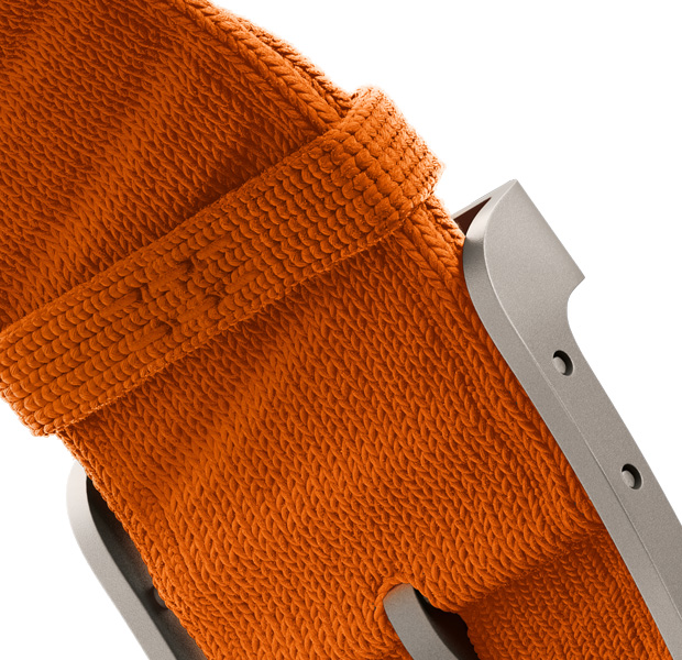 Apple Watch Hermès Ultra 3, En Mer Armband, Farbe Orange, Metallelemente in Titan Natur