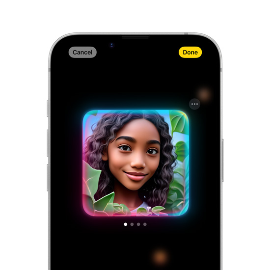 Écran d’iPhone 16e affichant l’app Image Playground.